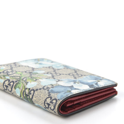 Gucci GG Supreme Monogram Blooms Card Case Beige Blue Navy Hibiscus Red 6 of 8
