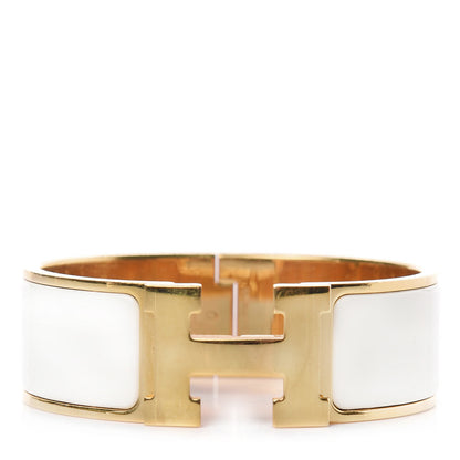 Hermes Enamel Wide Clic Clac H Bracelet PM Craie 1 of 9