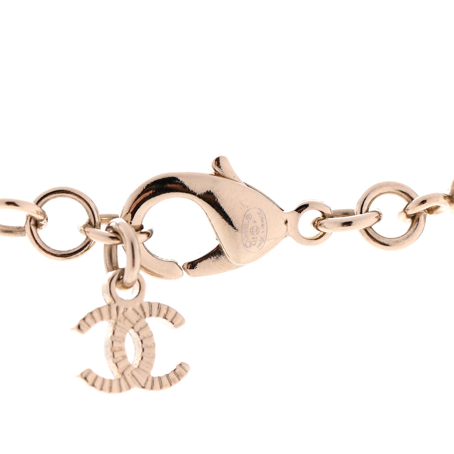 Chanel Crystal CC Chain Short Necklace Gold 6 of 6