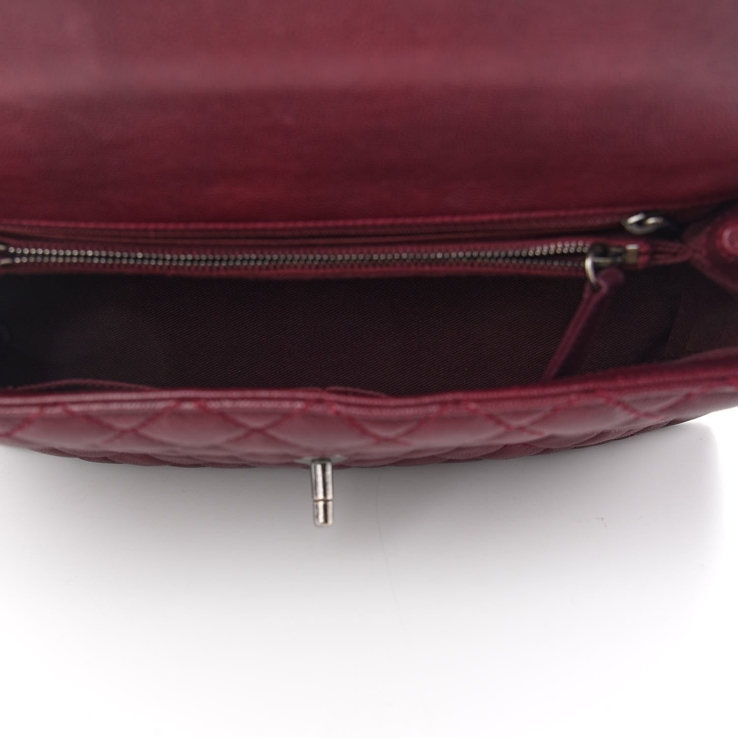 Chanel Caviar Quilted Medium Coco Handle Flap Burgundy 5 of 9