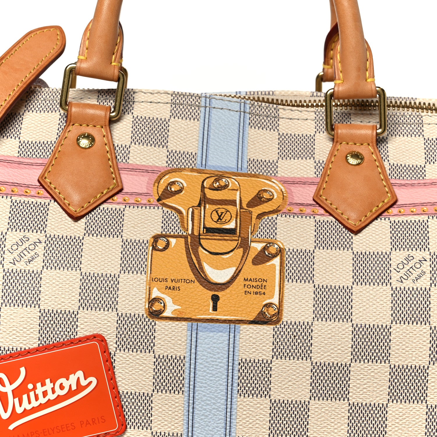 Louis Vuitton Damier Azur Summer Trunks Speedy Bandouliere 30 8 of 10