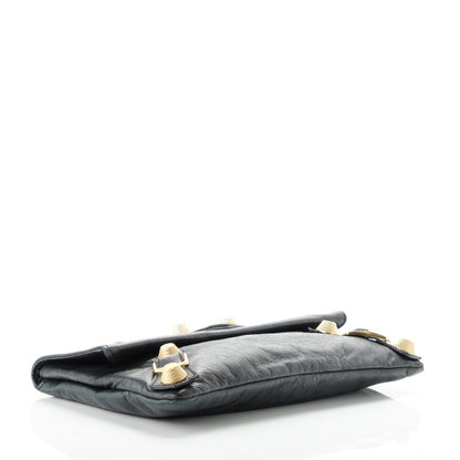 Balenciaga Agneau Giant 21 Gold Hardware Envelope Clutch Black 4 of 7