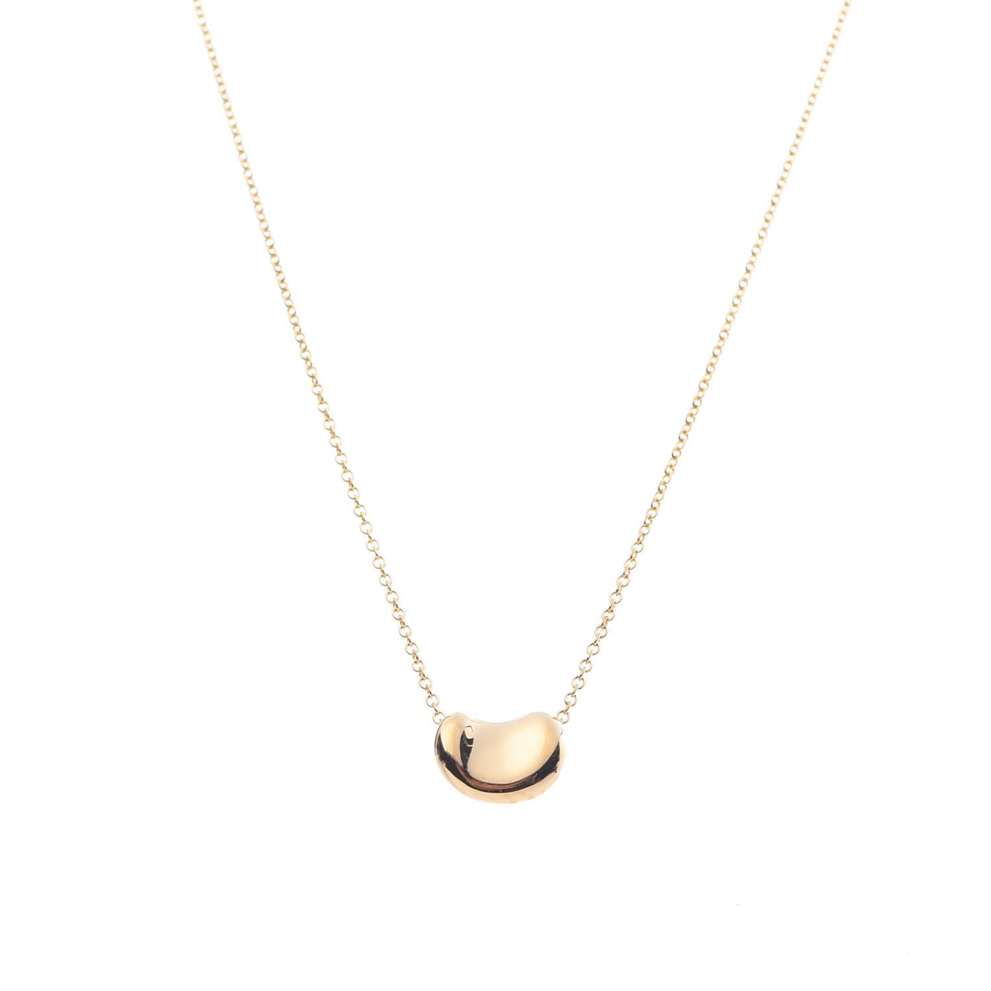 18K Yellow Gold 11mm Elsa Peretti Bean Pendant Necklace