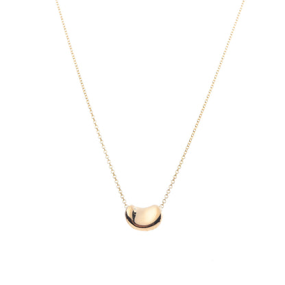 Tiffany 18K Yellow Gold 11mm Elsa Peretti Bean Pendant Necklace 4 of 7