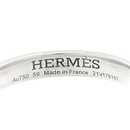 Hermes 18K White Gold Ever Herakles Wedding Band Ring 59 8.75 4 of 5