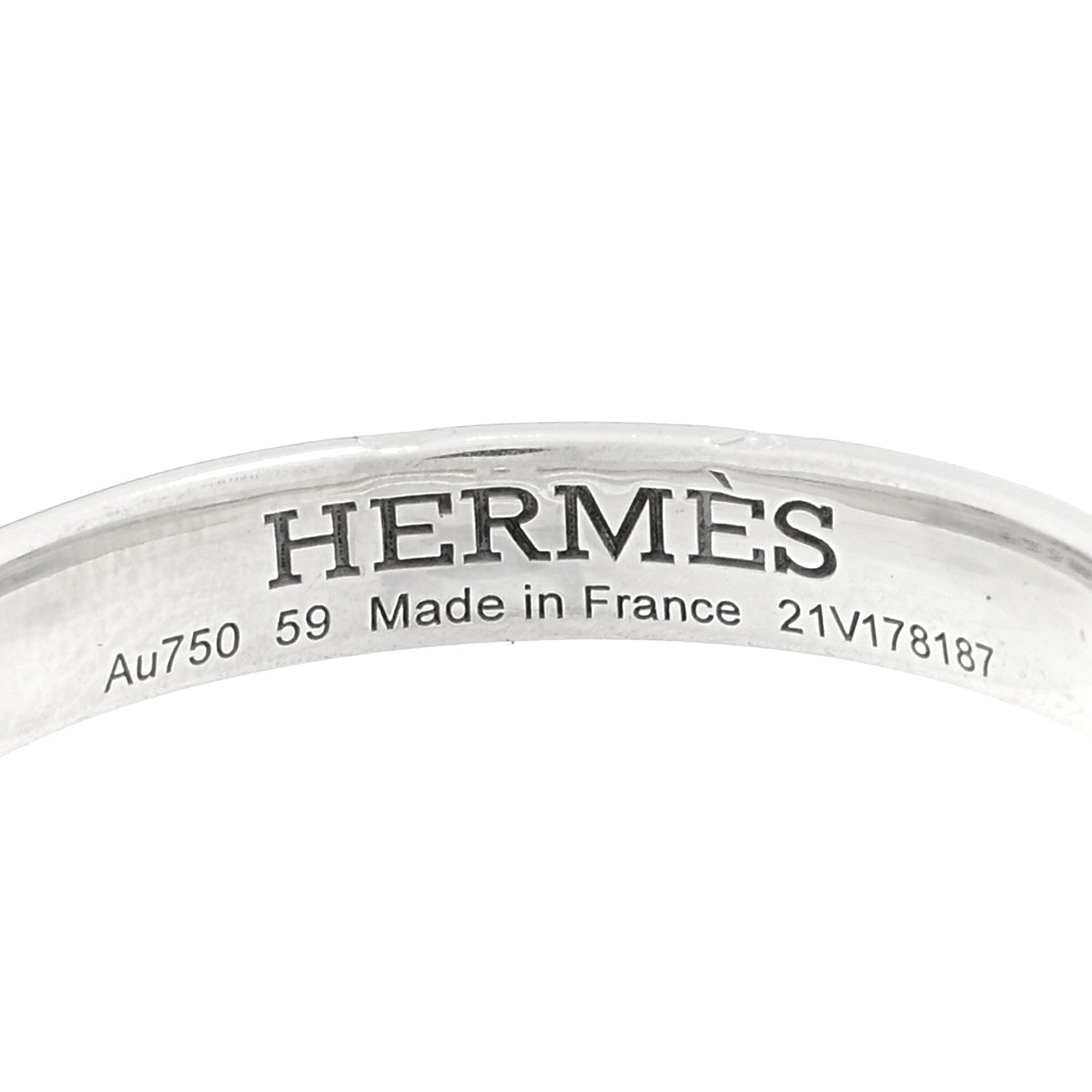 Hermes 18K White Gold Ever Herakles Wedding Band Ring 59 8.75 4 of 5
