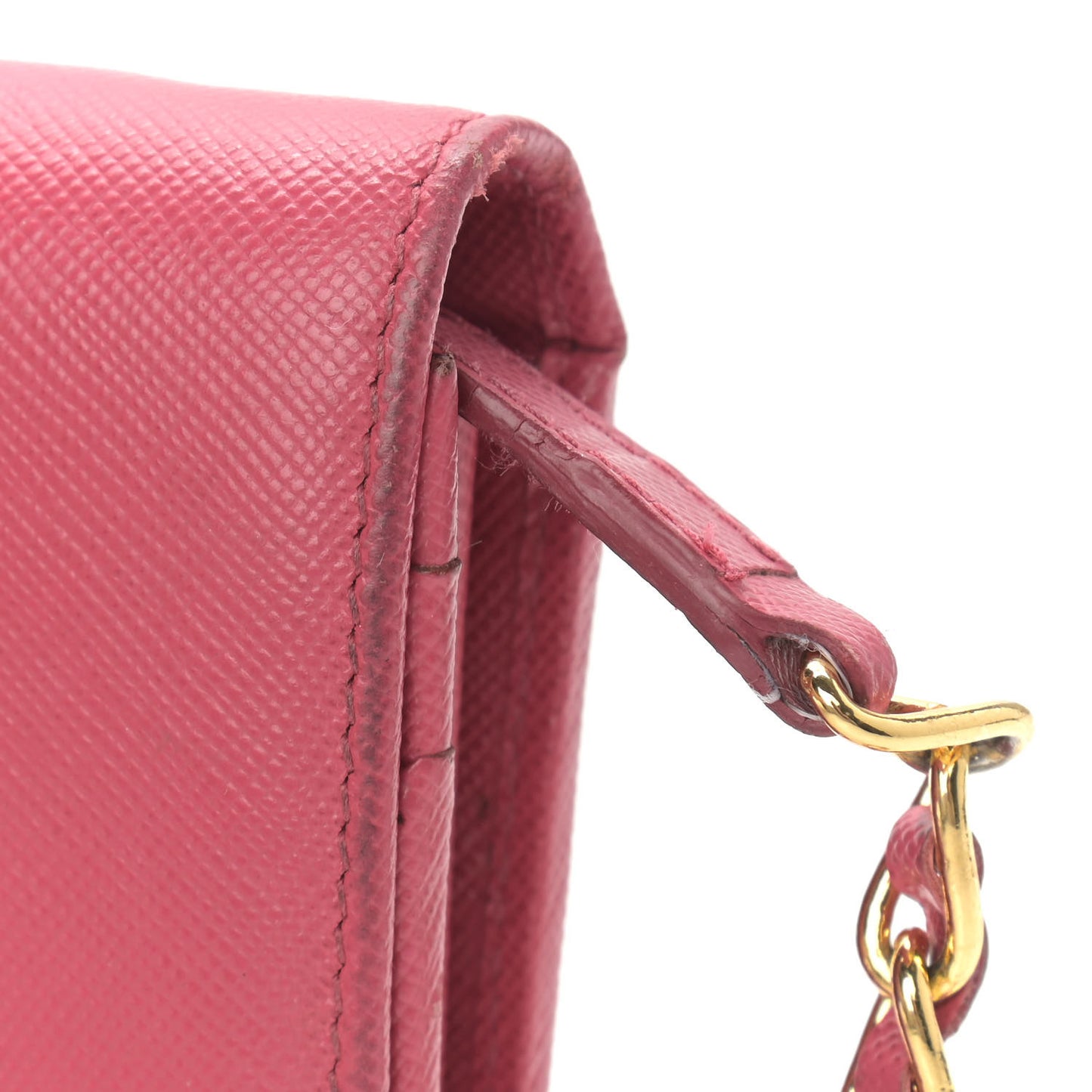 Saffiano Metal Oro Chain Wallet Peonia