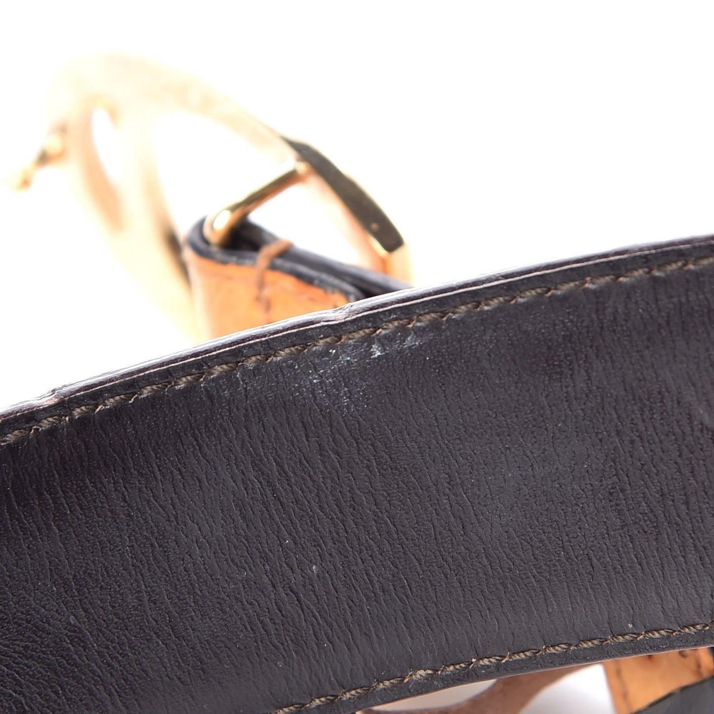 Ostrich G Buckle Belt 85 34 Tan