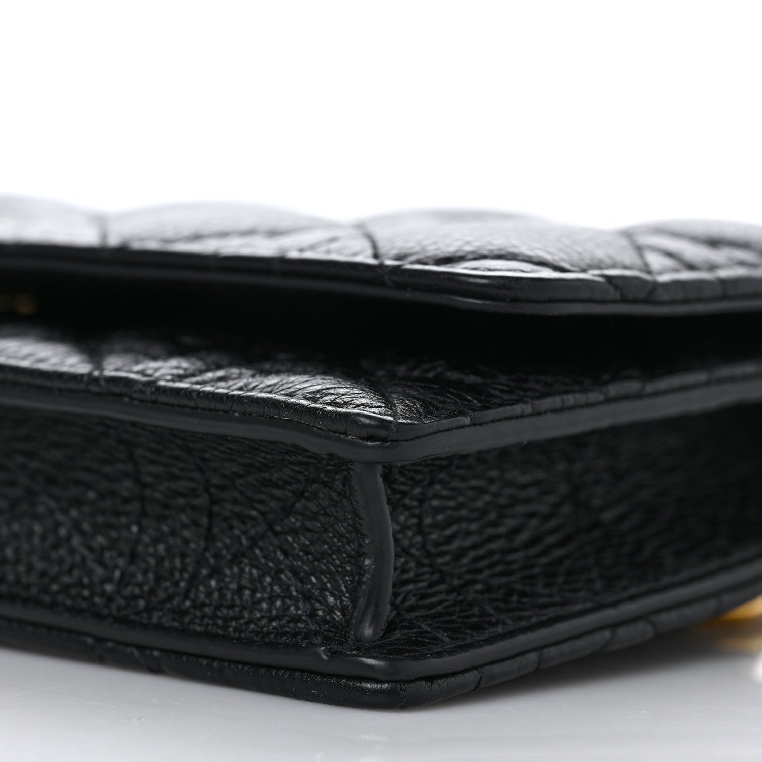 Christian Dior Supple Calfskin Cannage Caro Belt Pouch with Chain Black 9 of 10