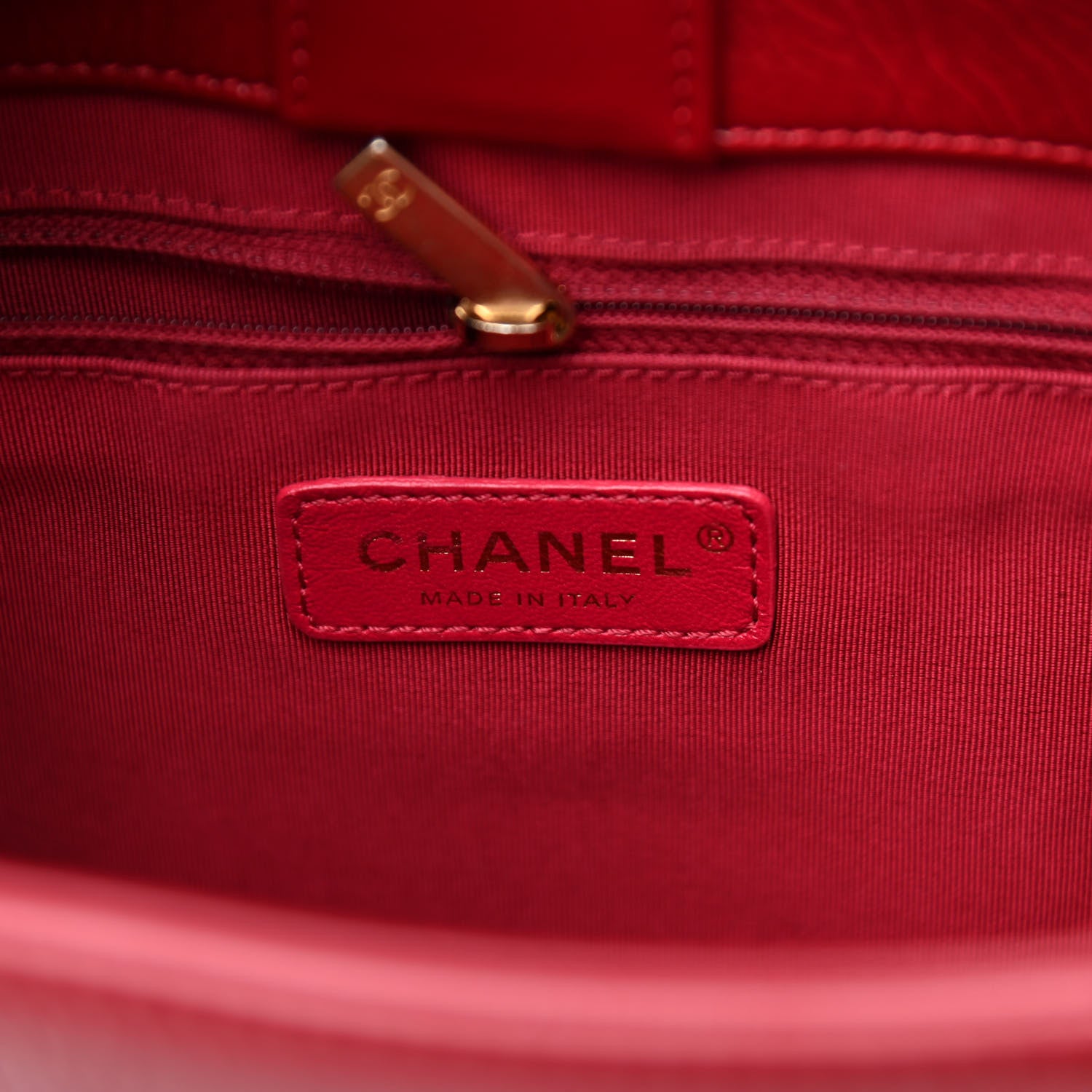Chanel Shiny Aged Calfskin North South Shopping Bag Red 6 of 9