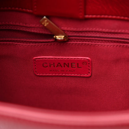 Chanel Shiny Aged Calfskin North South Shopping Bag Red 6 of 9