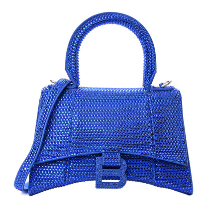 Balenciaga Strass Suede Hourglass Top Handle Bag XS Electric Blue 1 of 11