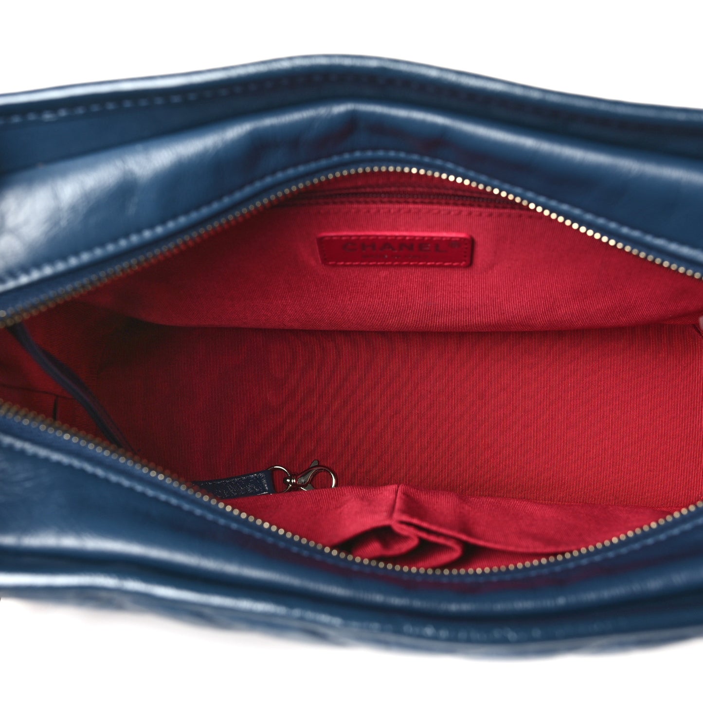 Aged Calfskin Chevron Quilted Medium Gabrielle Hobo Blue