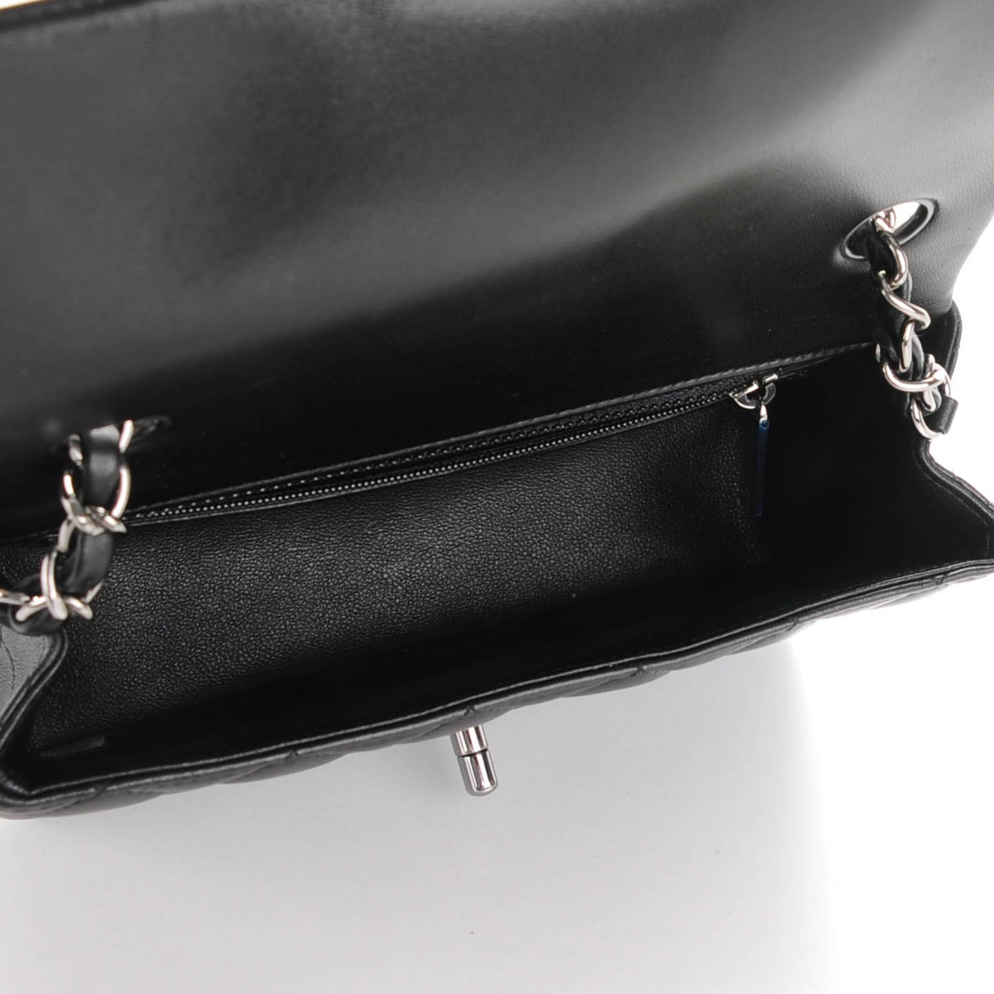 Lambskin Quilted Mini Rectangular Flap Black