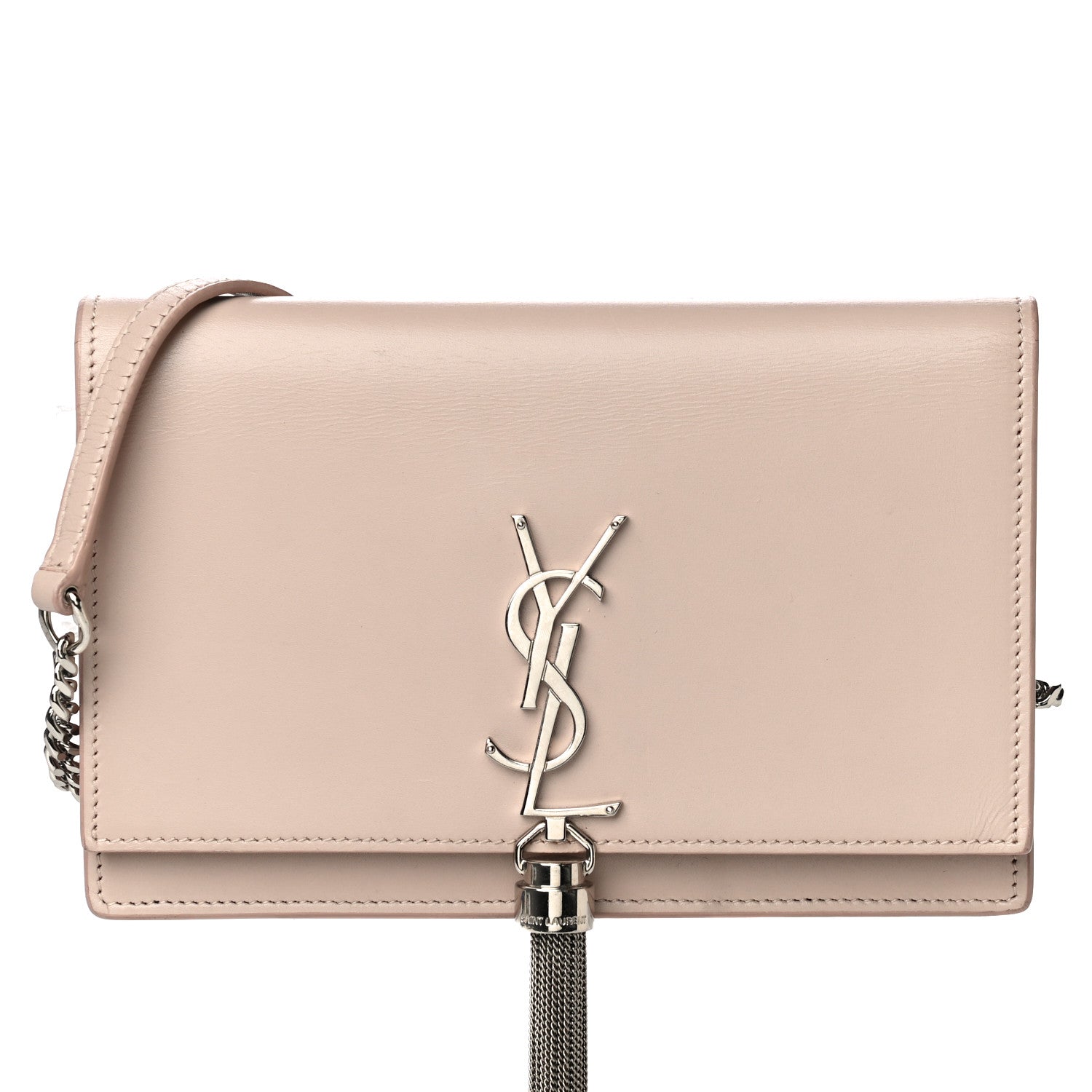 Saint Laurent Smooth Calfskin Classic Monogram Kate Tassel Chain Wallet Nude Powder 7 of 21