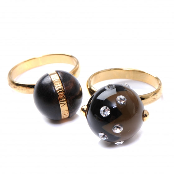 Louis Vuitton Magnetic Glitter Ring Set 6.5 Black 3 of 6