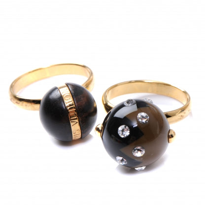 Louis Vuitton Magnetic Glitter Ring Set 6.5 Black 3 of 6