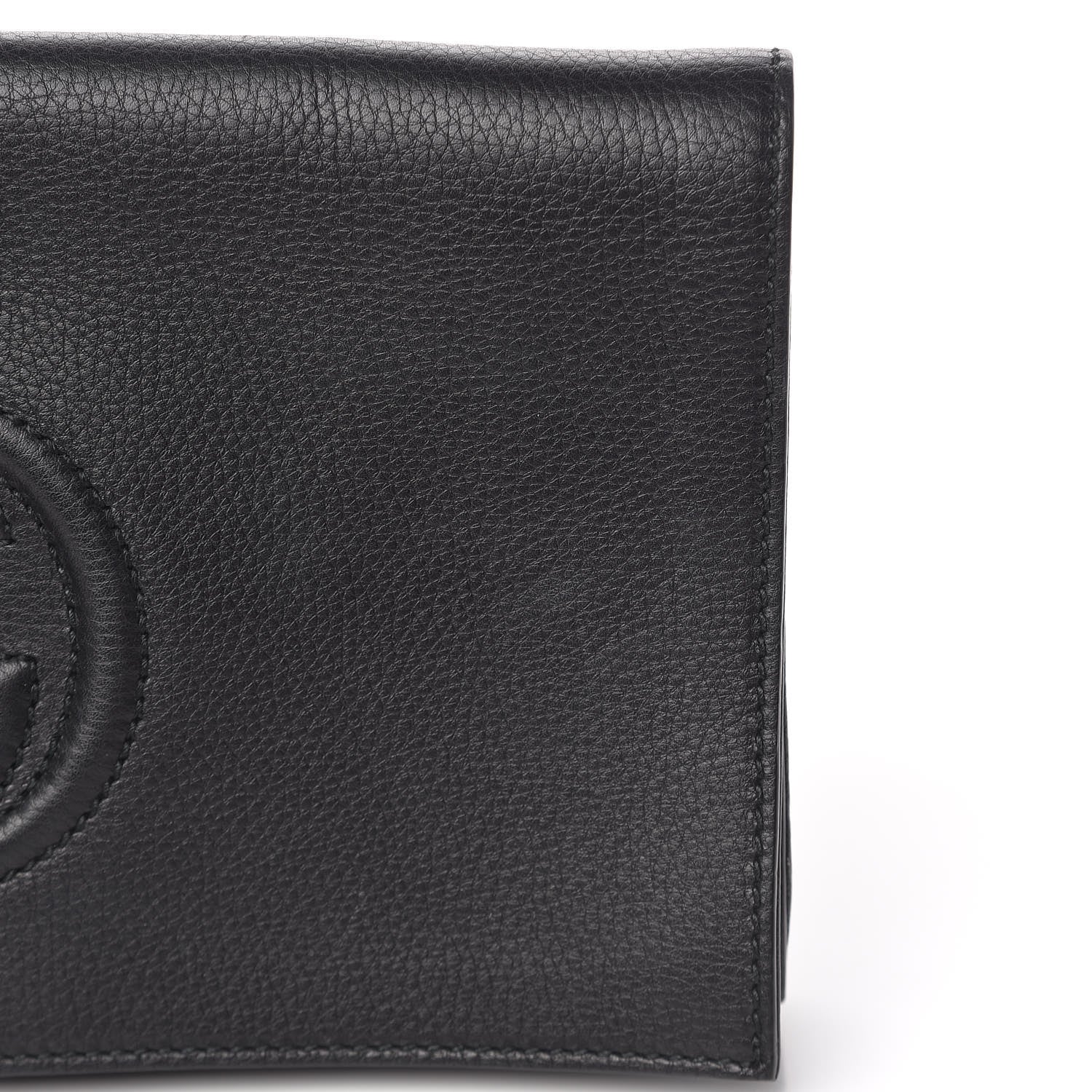 Gucci Pebbled Calfskin Medium Soho Clutch Black 12 of 14