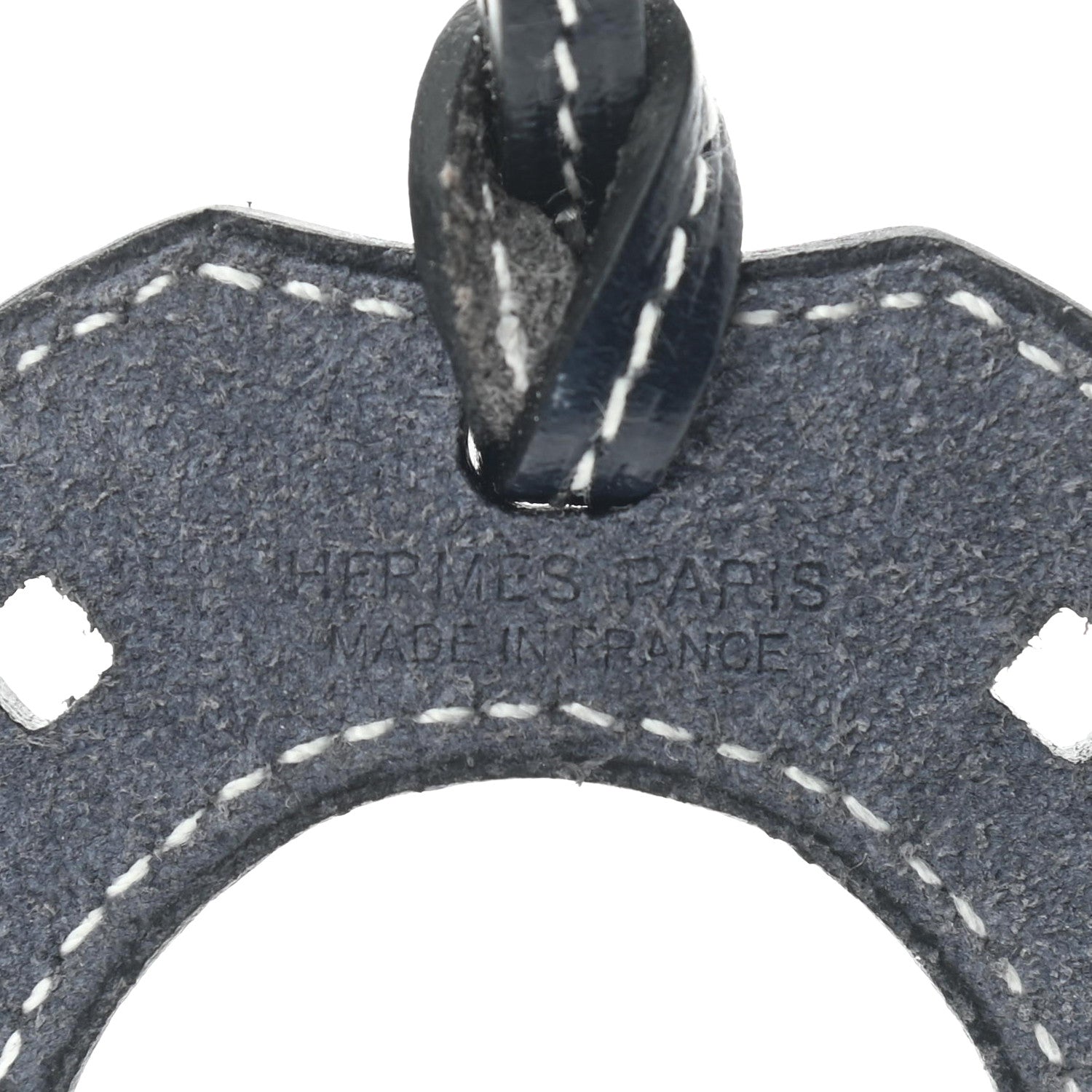 Hermes Vache Hunter Paddock Horseshoe Bag Charm Bleu Indigo 3 of 3