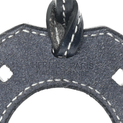 Hermes Vache Hunter Paddock Horseshoe Bag Charm Bleu Indigo 3 of 3