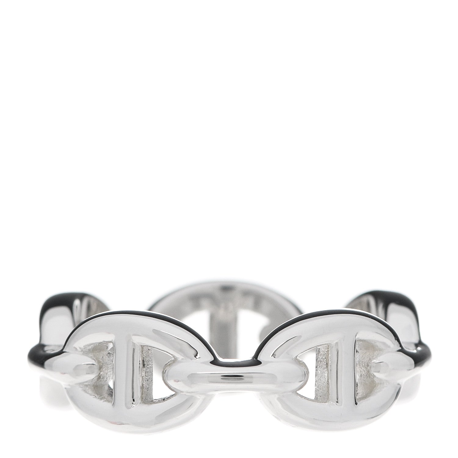 Hermes Sterling Silver PM Chaine d'Ancre Enchainee Band Ring 55 7.25 3 of 7