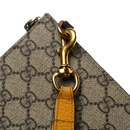 Gucci GG Supreme Monogram Neo Vintage Zip Wristlet Pouch Beige New Acero Crop 10 of 15