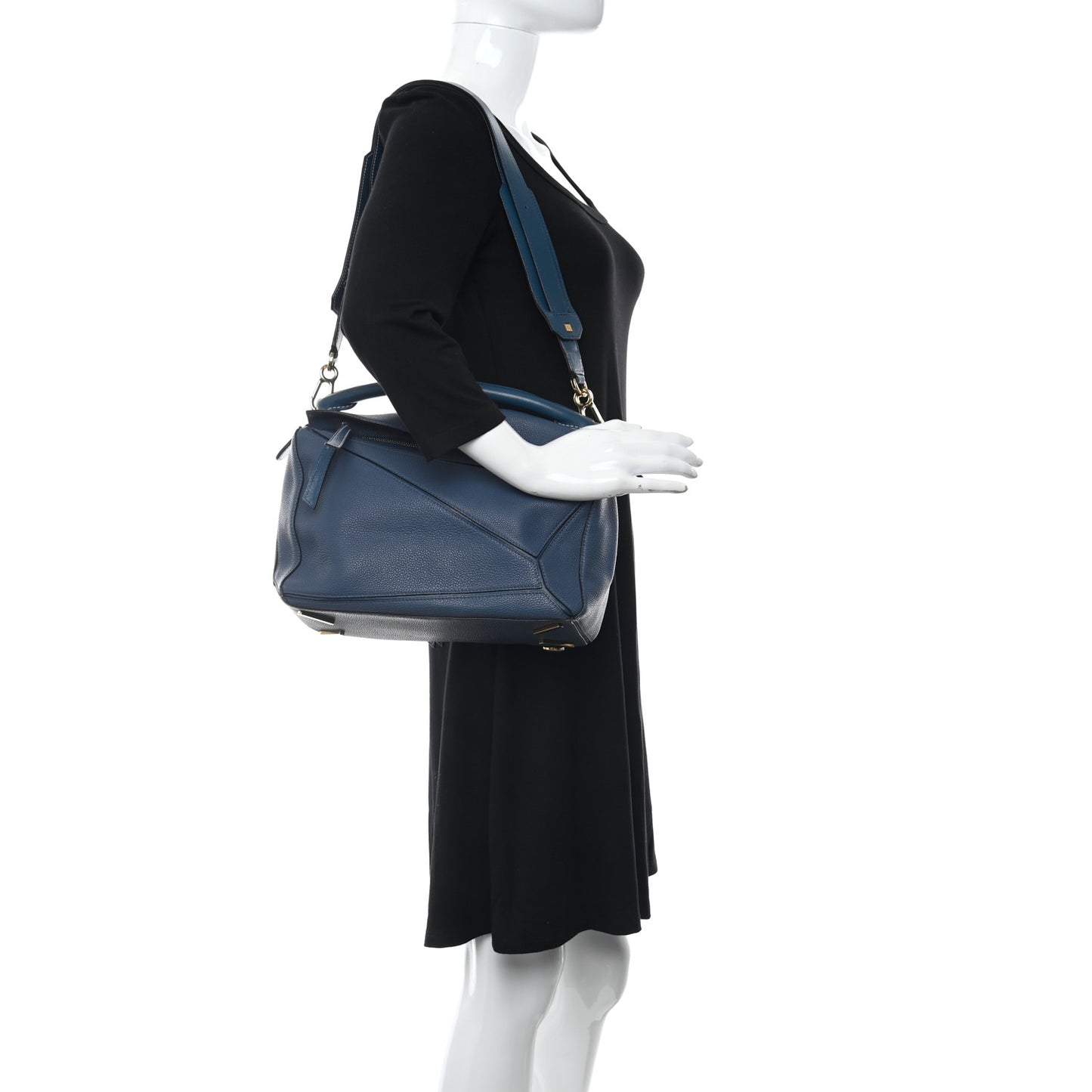 Calfskin Medium Puzzle Bag Dark Blue