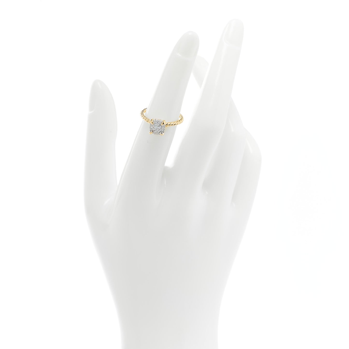 18K Yellow Gold Diamond 7mm Chatelaine Pave Ring 49 5
