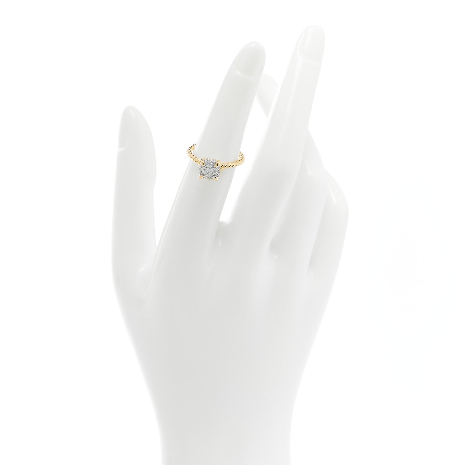 David Yurman 18K Yellow Gold Diamond 7mm Chatelaine Pave Ring 49 5 2 of 6