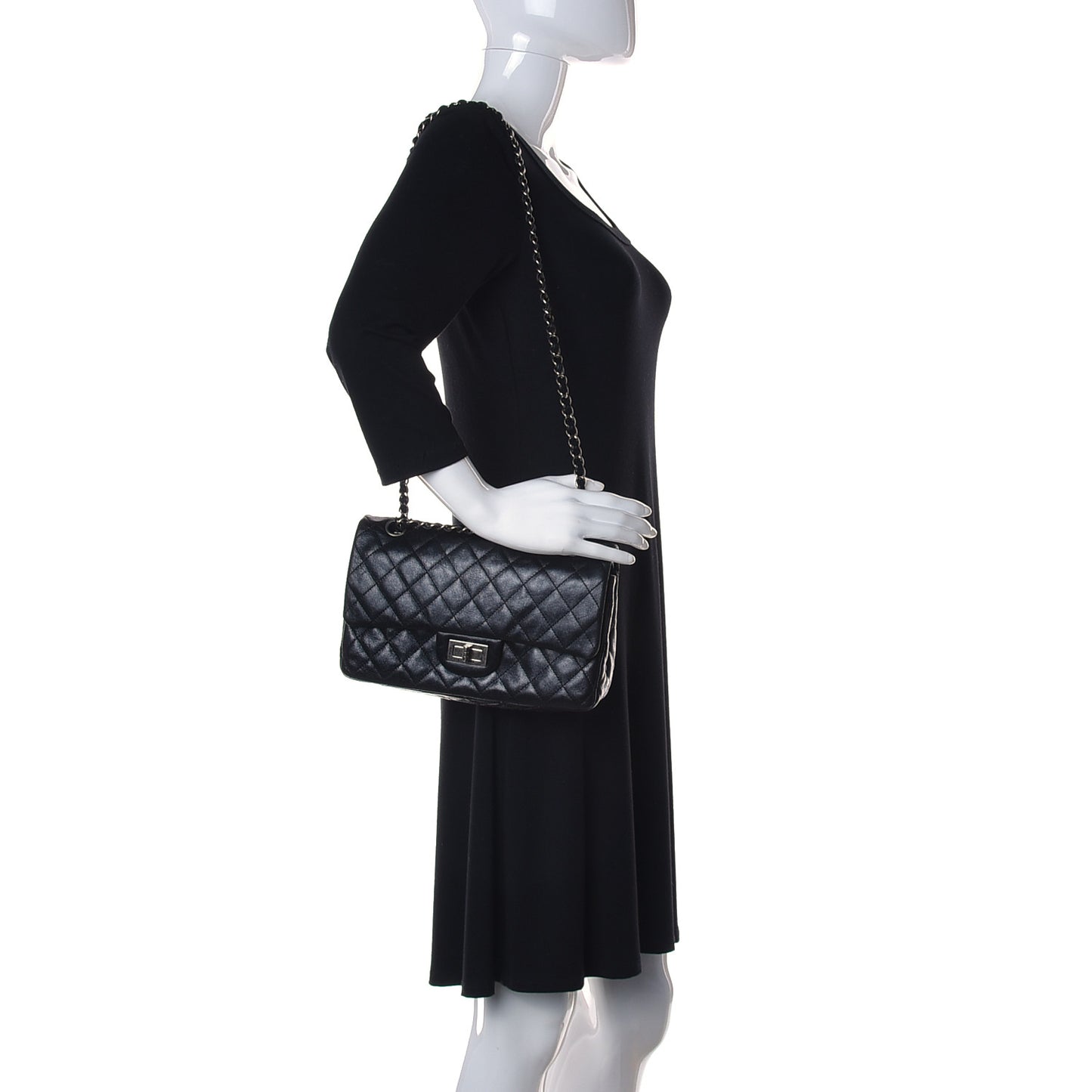 Lambskin Quilted Medium Hybrid Reissue Flap Black