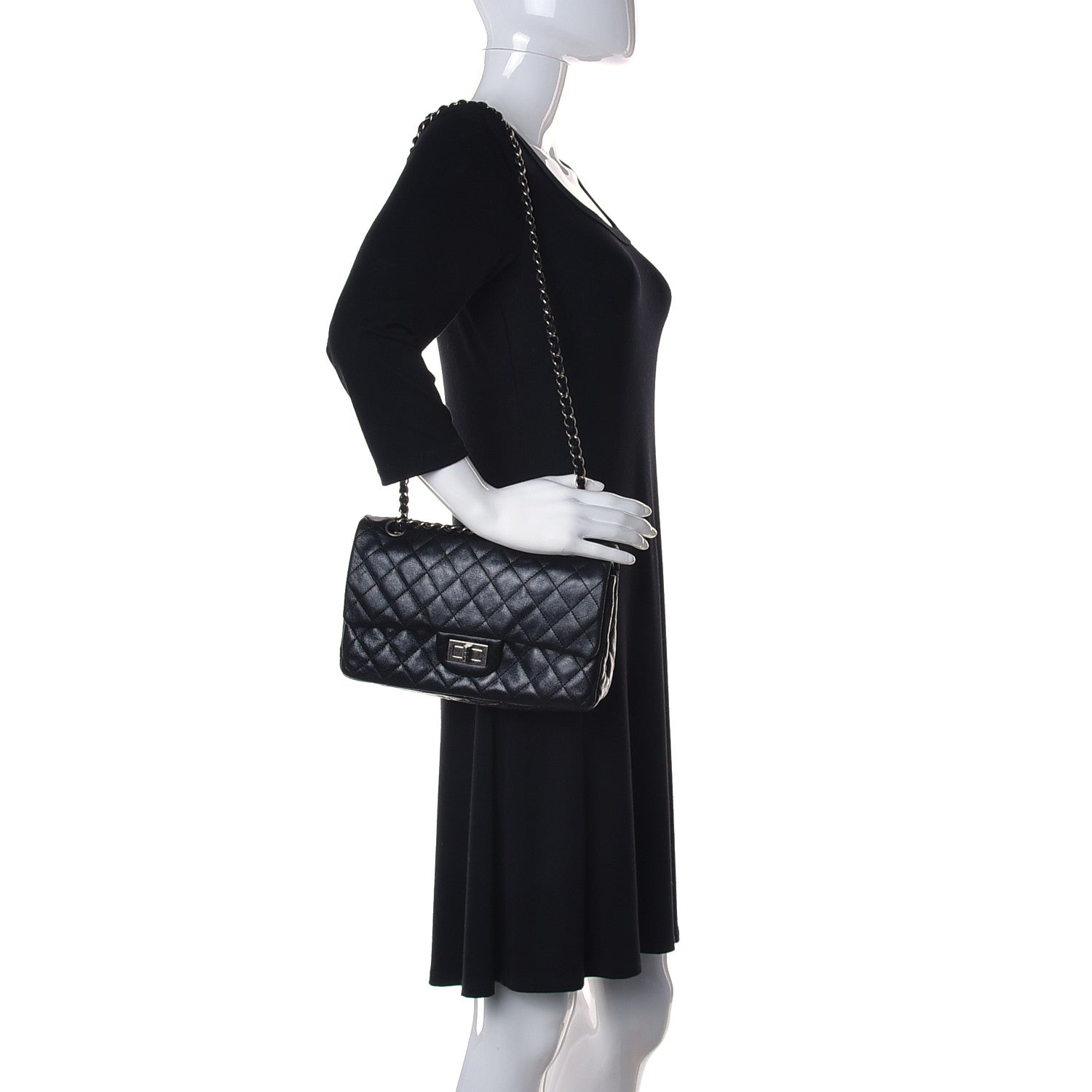Chanel Lambskin Quilted Medium Hybrid Reissue Flap Black 2 of 14