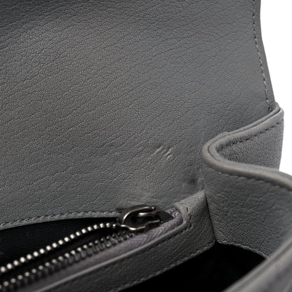 Saint Laurent Sheepskin Matelasse Chevron Monogram Medium College Bag Granite 10 of 16