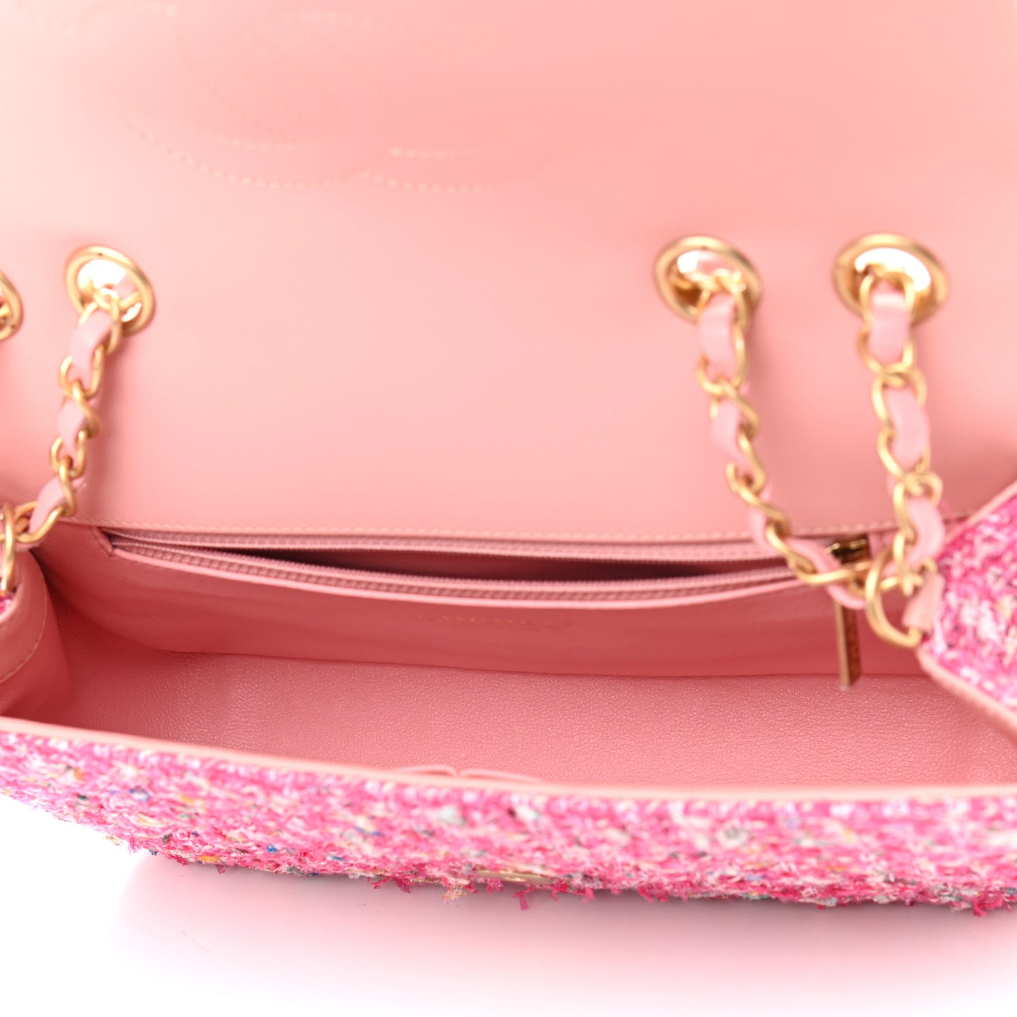 Tweed Lambskin Quilted Medium CC Filigree Flap Pink