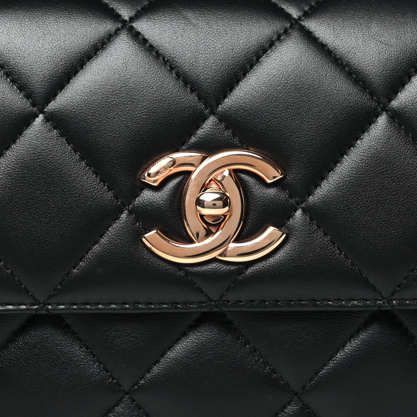 Lambskin Quilted Small Trendy CC Dual Handle Flap Bag Black
