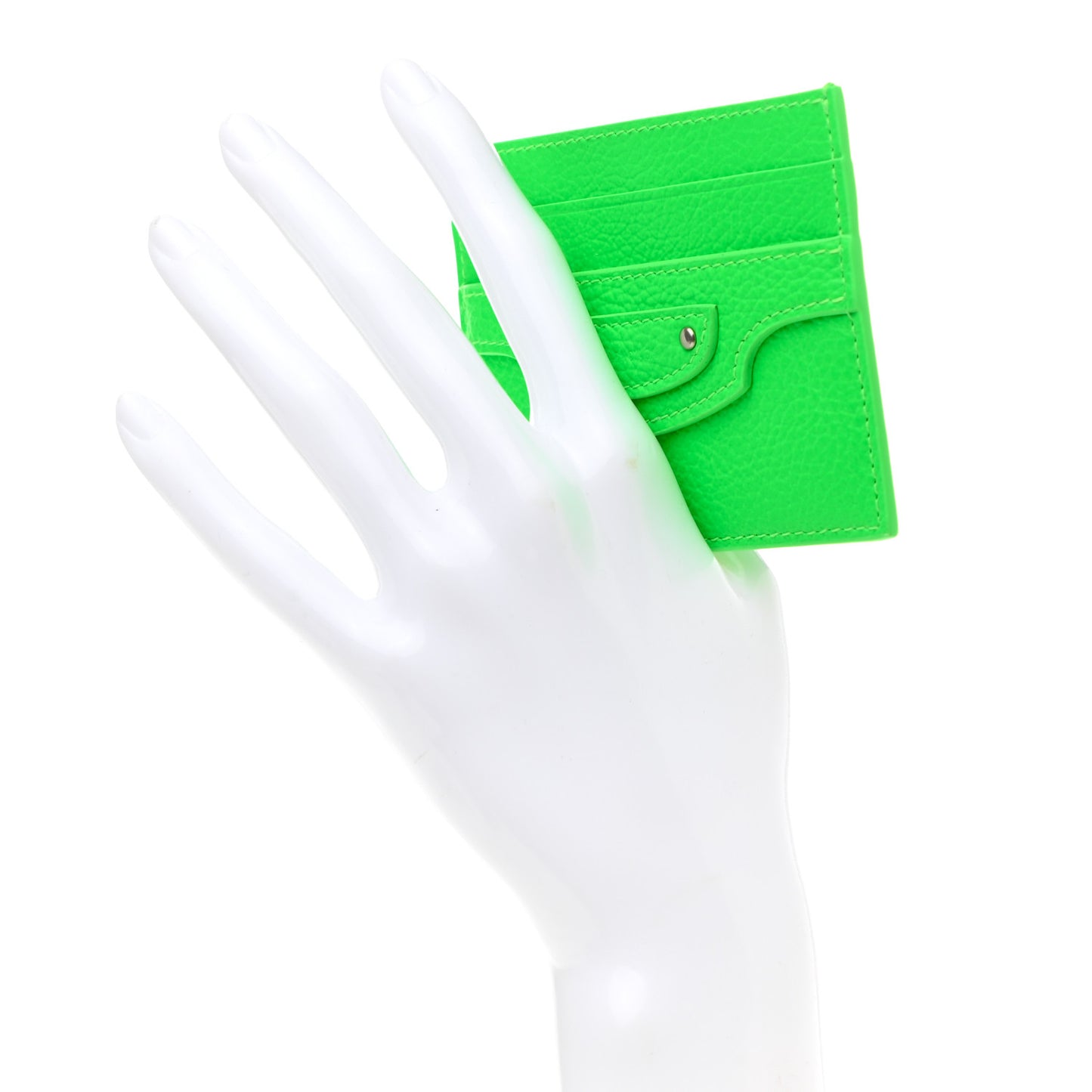 Grained Calfskin Neo Classic Card Holder Fluo Green