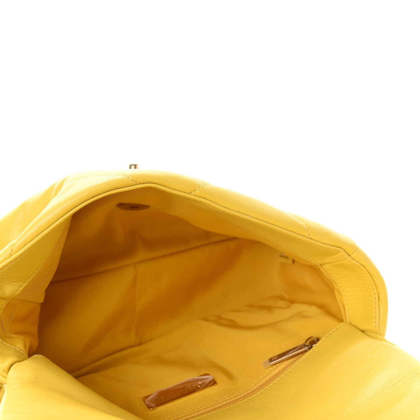 Lambskin Quilted Medium Chanel 19 Flap Yellow