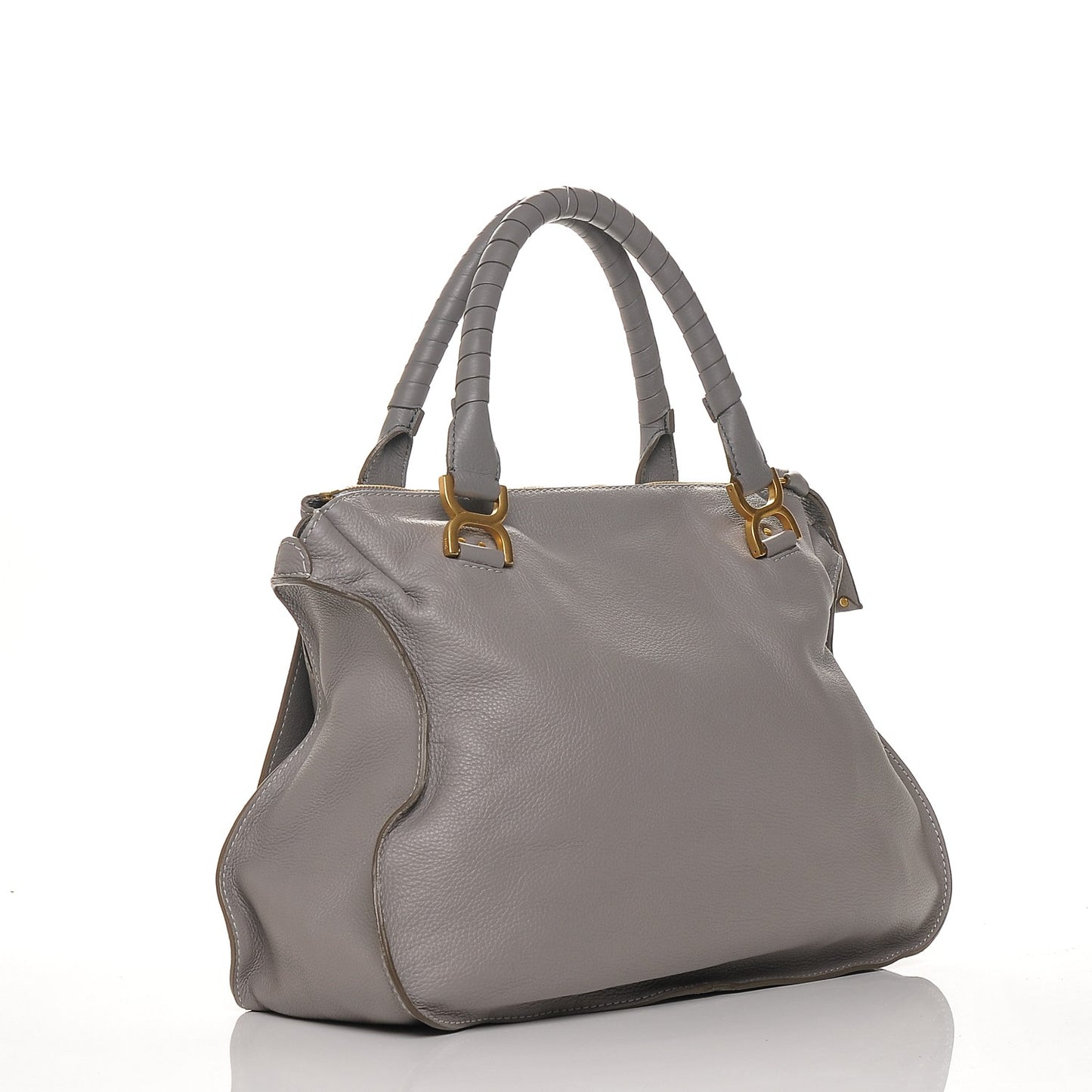 Calfskin Large Marcie Satchel Cashmere Grey