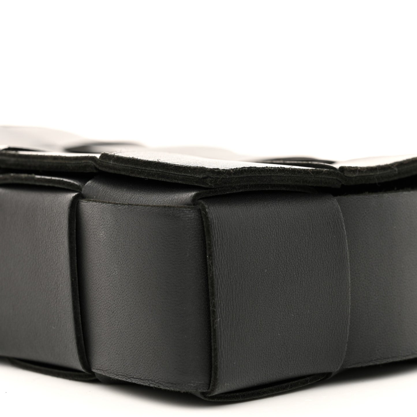 Lambskin Maxi Intrecciato Cassette Crossbody Bag Black