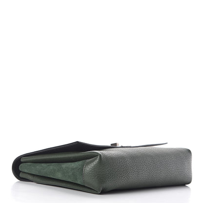 Proenza Schouler Ciclone Pebbled Calfskin Suede PS Elliot Clutch Dark Military 4 of 13