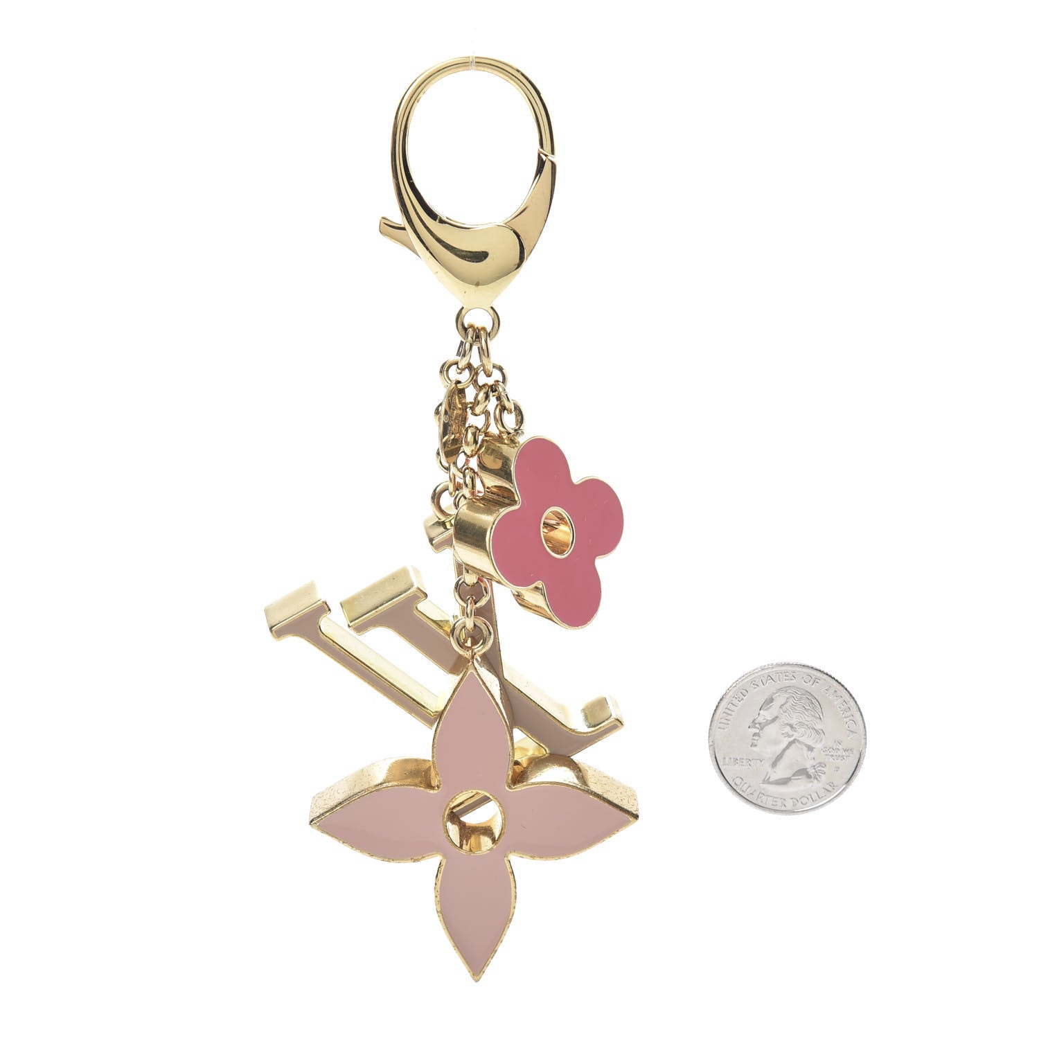 Louis Vuitton Fleur De Monogram Bag Charm Pink 2 of 4
