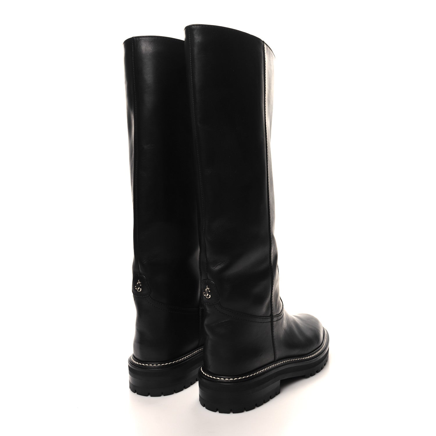 Jimmy Choo Soft Calfskin Yomi Flat Knee High Boots 37.5 Black 4 of 7