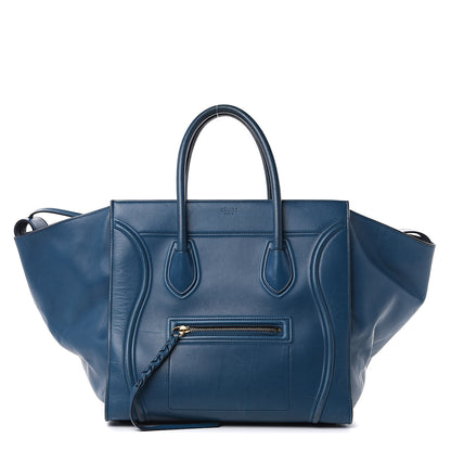 Celine Nappa Calfskin Medium Phantom Luggage Metallic Blue 1 of 21