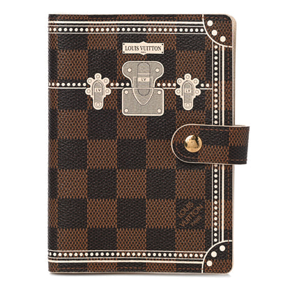 Louis Vuitton Damier Ebene Trunk Small Ring Agenda Cover White 1 of 10