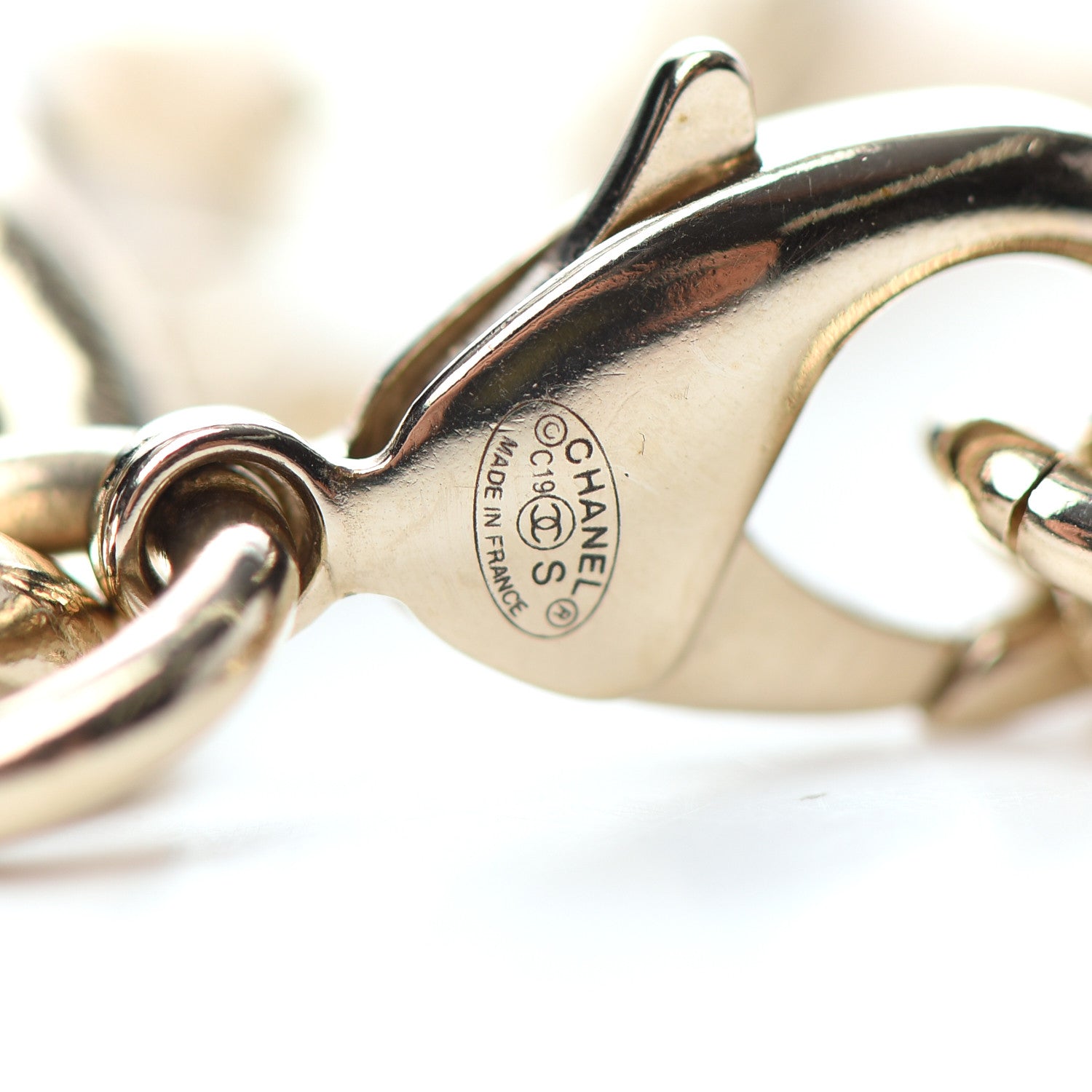 Chanel Crystal CC Chain Link Bracelet Gold 4 of 4