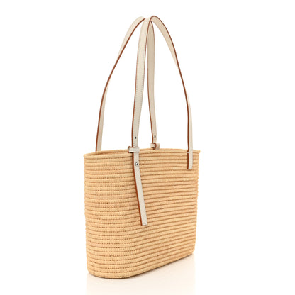 Loewe Raffia Square Small Basket Tote Bag Natural White 3 of 9