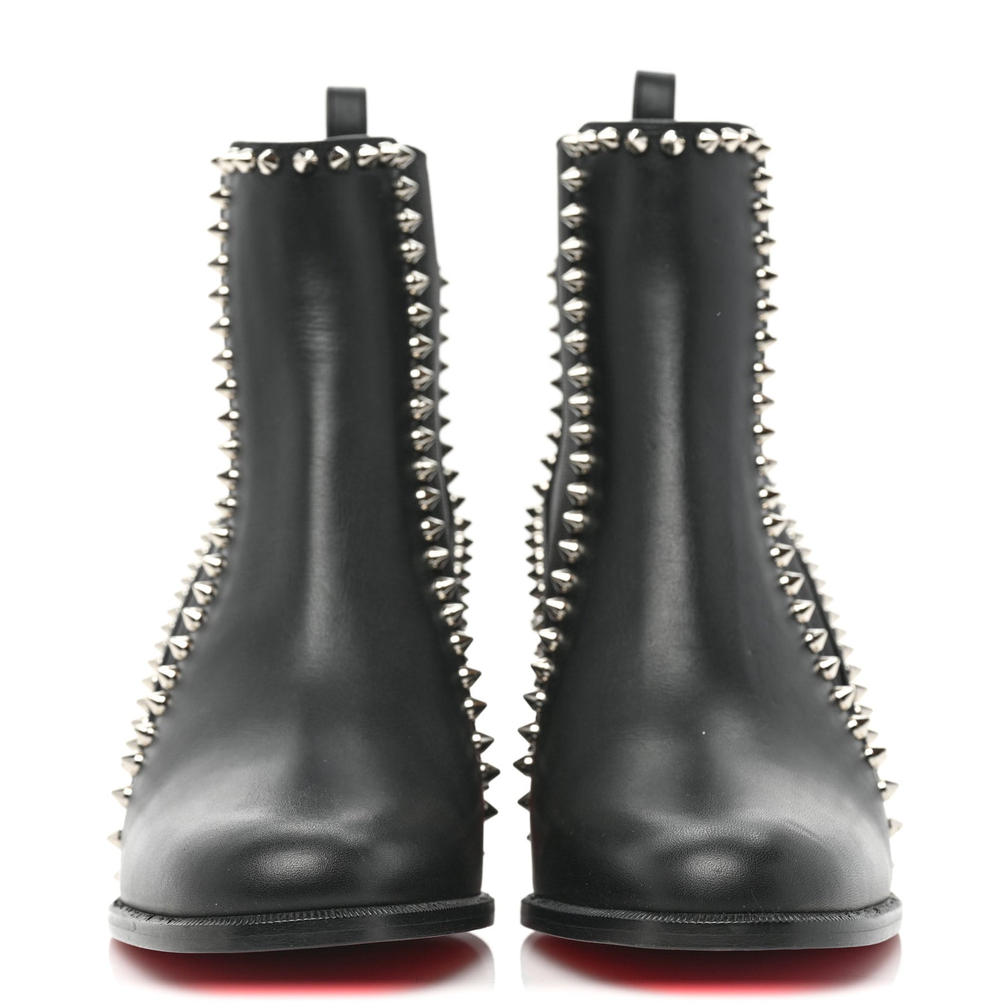Calfskin Spikes Chelsea Outline Boots 37.5 Black