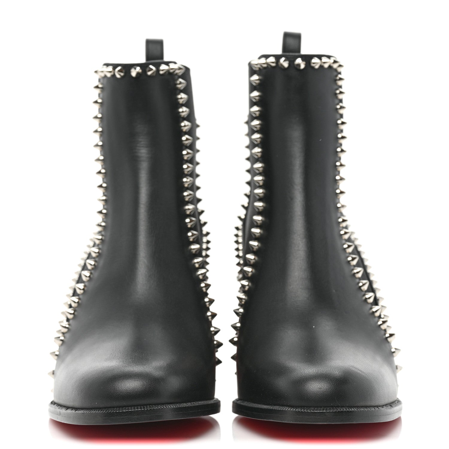 Christian Louboutin Calfskin Spikes Chelsea Outline Boots 37.5 Black 2 of 9