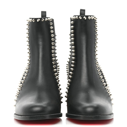 Christian Louboutin Calfskin Spikes Chelsea Outline Boots 37.5 Black 2 of 9