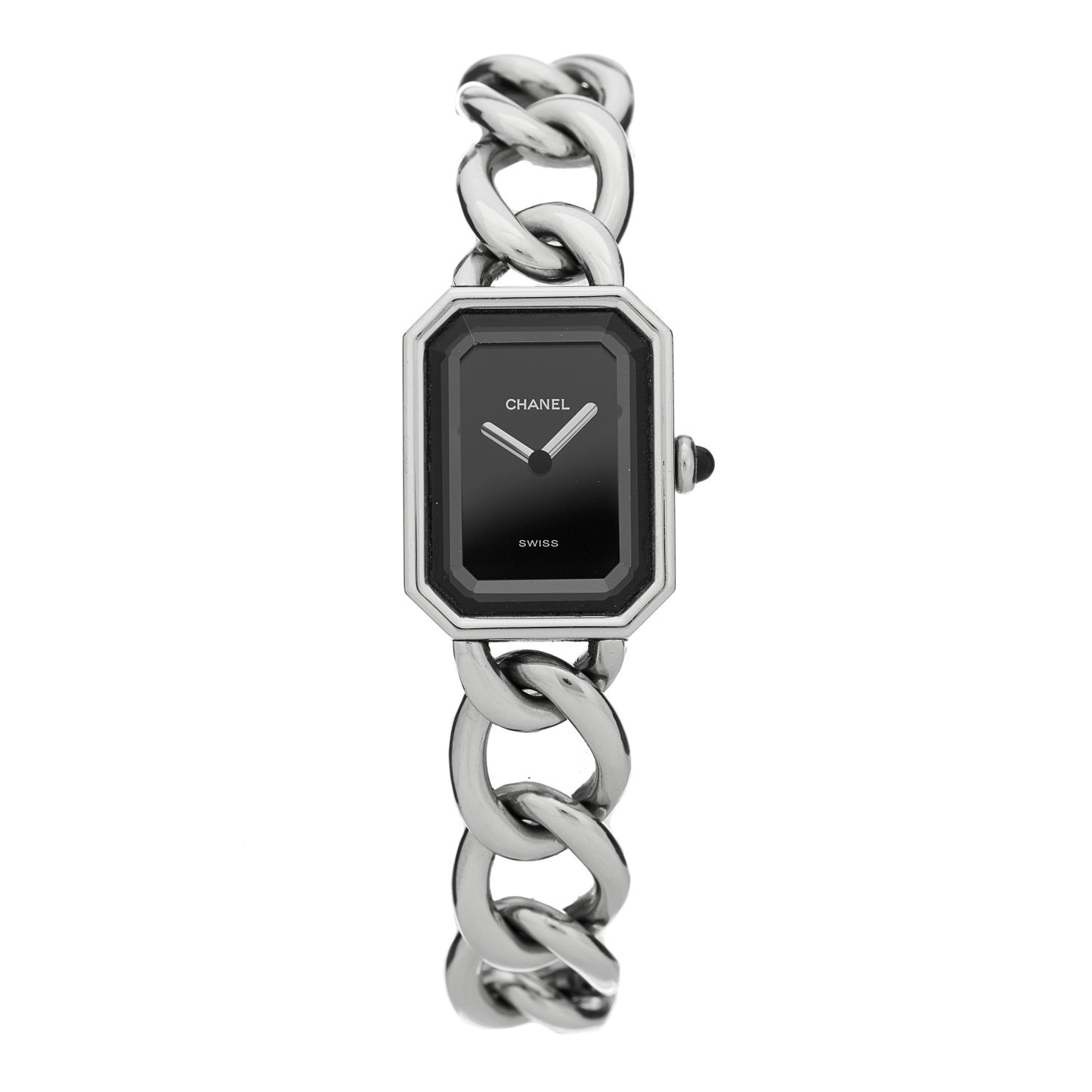 Stainless Steel 20mm Chain Premiere Quartz Watch Black XL