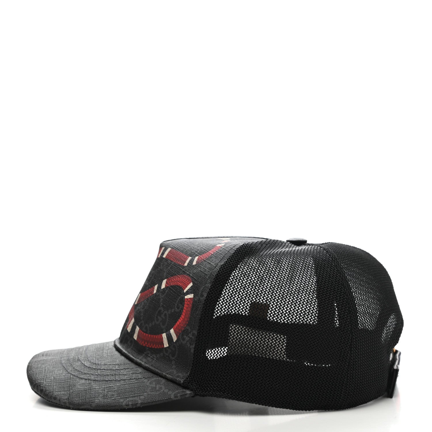 Gucci GG Supreme Monogram Kingsnake Print Baseball Hat L Black 4 of 9